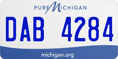 MI license plate DAB4284
