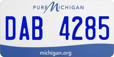 MI license plate DAB4285