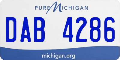 MI license plate DAB4286