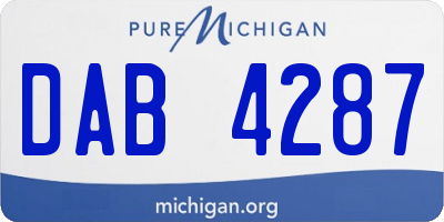 MI license plate DAB4287