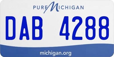 MI license plate DAB4288