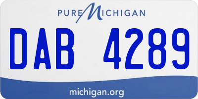 MI license plate DAB4289