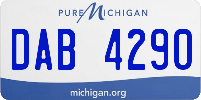 MI license plate DAB4290