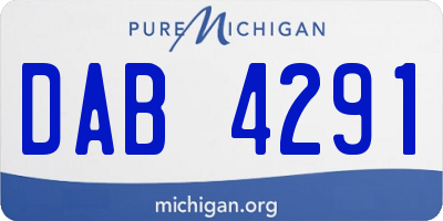 MI license plate DAB4291