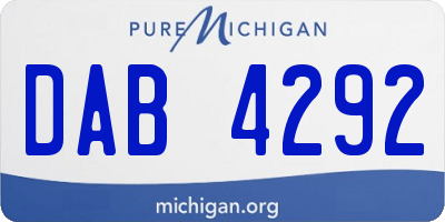 MI license plate DAB4292