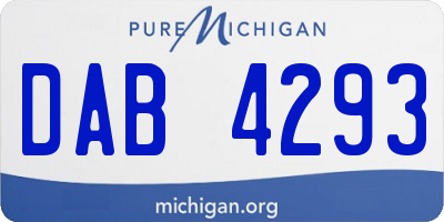 MI license plate DAB4293