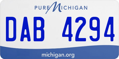 MI license plate DAB4294