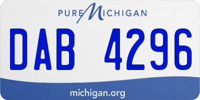 MI license plate DAB4296