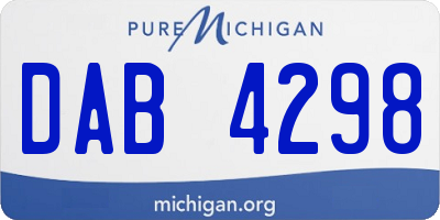 MI license plate DAB4298