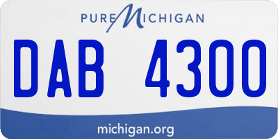 MI license plate DAB4300