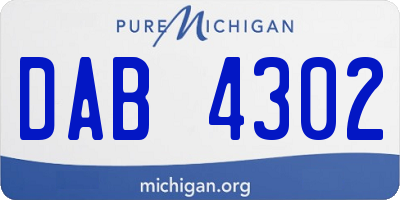 MI license plate DAB4302