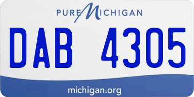MI license plate DAB4305
