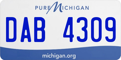 MI license plate DAB4309