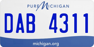 MI license plate DAB4311