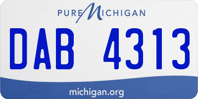 MI license plate DAB4313