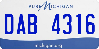 MI license plate DAB4316
