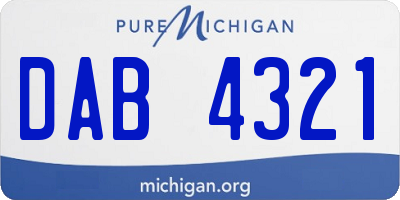 MI license plate DAB4321