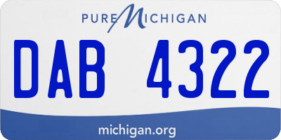 MI license plate DAB4322