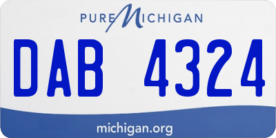 MI license plate DAB4324