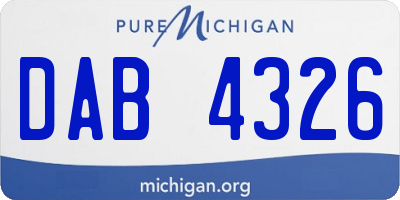 MI license plate DAB4326