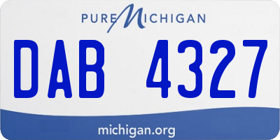 MI license plate DAB4327