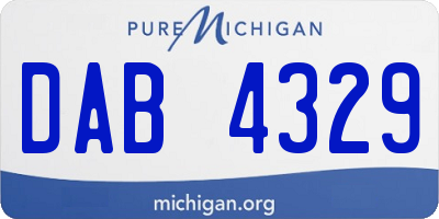 MI license plate DAB4329