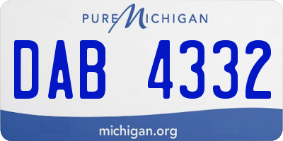 MI license plate DAB4332