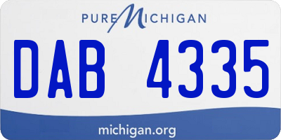 MI license plate DAB4335