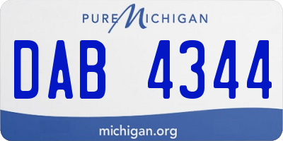 MI license plate DAB4344