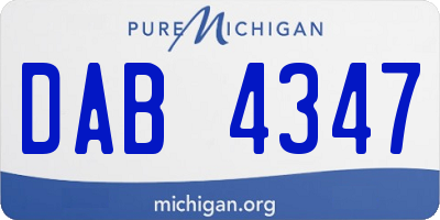 MI license plate DAB4347