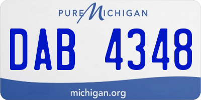 MI license plate DAB4348