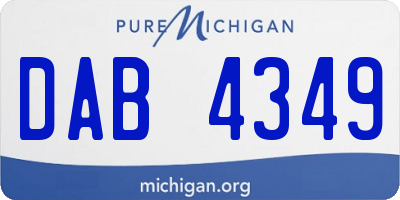 MI license plate DAB4349