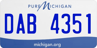 MI license plate DAB4351