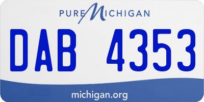 MI license plate DAB4353