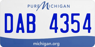 MI license plate DAB4354