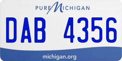 MI license plate DAB4356