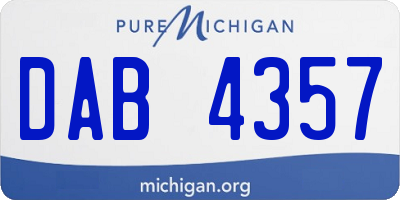 MI license plate DAB4357