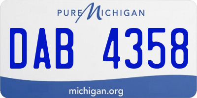 MI license plate DAB4358