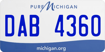 MI license plate DAB4360