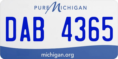 MI license plate DAB4365