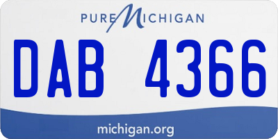 MI license plate DAB4366