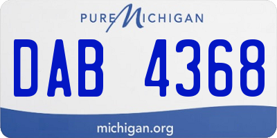 MI license plate DAB4368