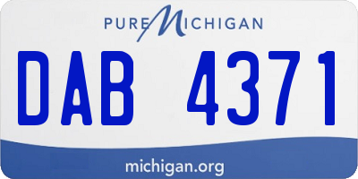 MI license plate DAB4371