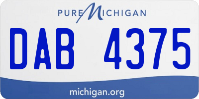 MI license plate DAB4375