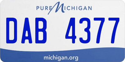 MI license plate DAB4377