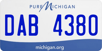MI license plate DAB4380