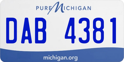 MI license plate DAB4381