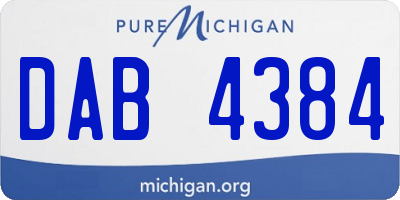 MI license plate DAB4384