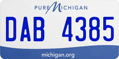 MI license plate DAB4385
