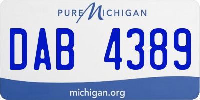 MI license plate DAB4389